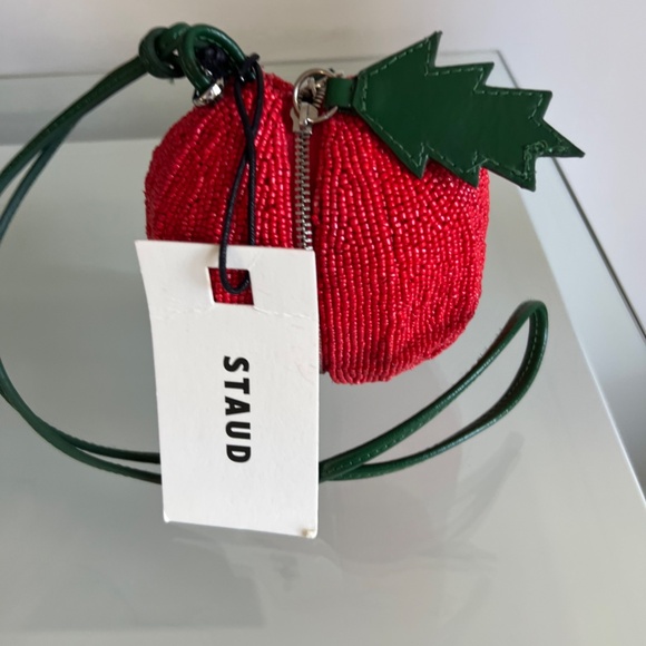 STAUD Campari Tomato Beaded Crossbody Bag - Picture 2 of 14